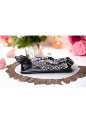 Pooja Creation Big Size Sleeping Buddha Statue for Home and Office Decor and Gift item Decorative Showpiece - 30 cm&nbsp;&nbsp;(Polyresin, Black)