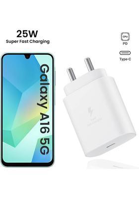 MAK 25 W Quick Charge 3.1 A Wall Charger for Mobile&nbsp;&nbsp;(White Superfast Charger for Samsung Galaxy A16 5g Charger Adapter)