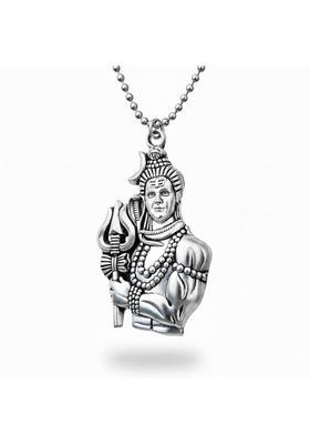 Bittrend Jewels Pendant with Chain for Men & Women| Stylish Necklace | Devotional Jewelry Silver Metal Pendant Set