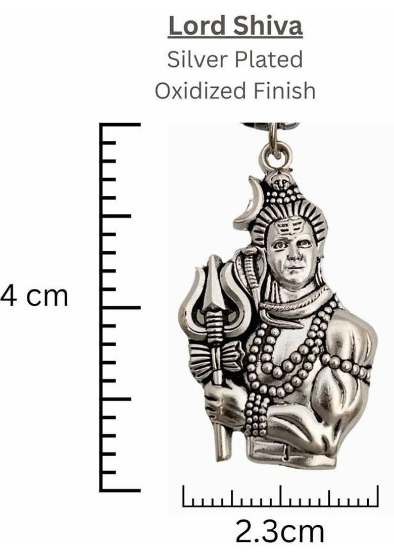 Bittrend Jewels Pendant with Chain for Men & Women| Stylish Necklace | Devotional Jewelry Silver Metal Pendant Set - Indya