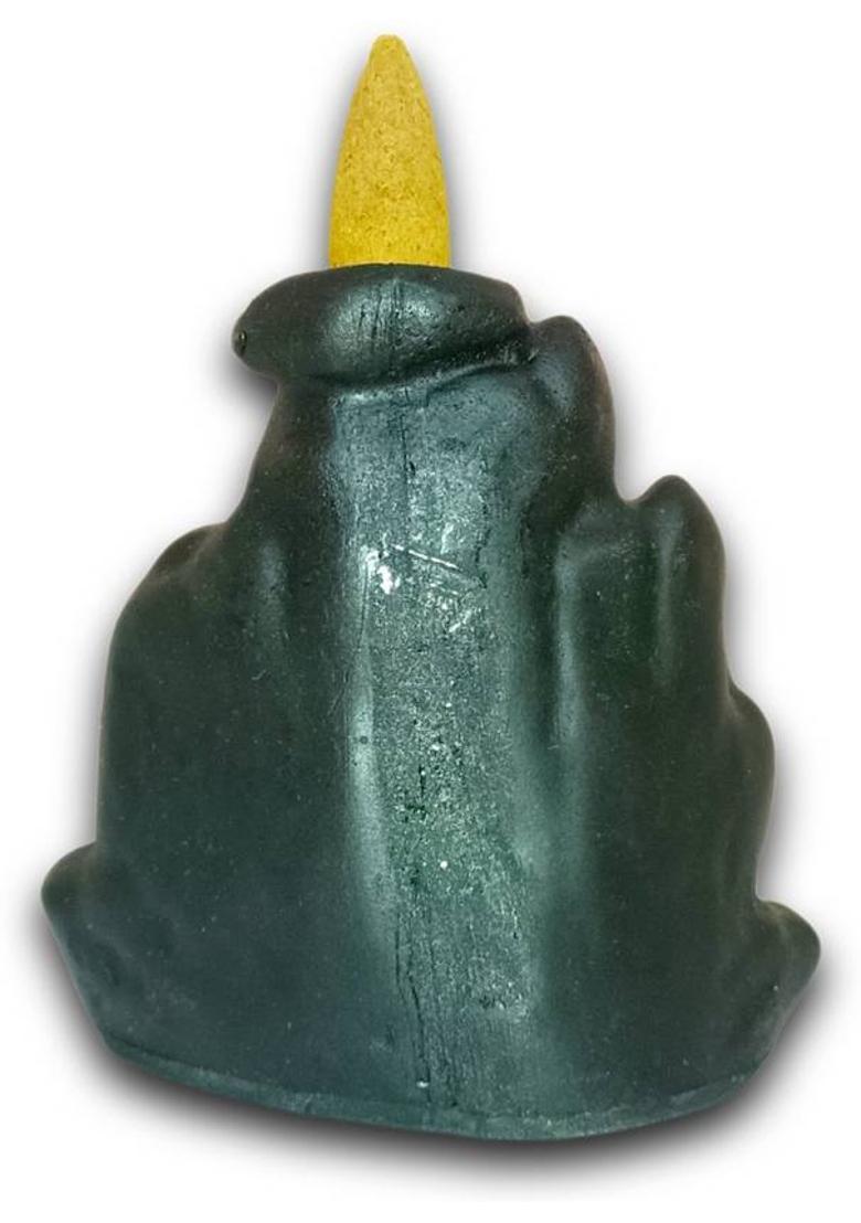 Starpion Mahadev Adiyogi Shiva Backflow Incense Burner with 10 Cone for Gifting Shiv ji Decorative Showpiece - 12 cm&nbsp;&nbsp;(Polyresin, Black) - Indya