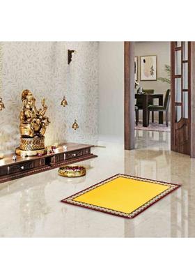 AutoRetail Velvet Prayer Mat&nbsp;&nbsp;(Yellow- Velvet Prayer Mat/Aasan/Pooja Mat/Meditation Mat, Medium)
