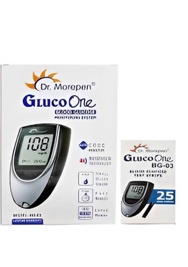 Dr. Morepen BG-03 GlucoOne Blood Glucose Monitor Glucometer with 25 Strips Glucometer&nbsp;&nbsp;(Multicolor) - Indya