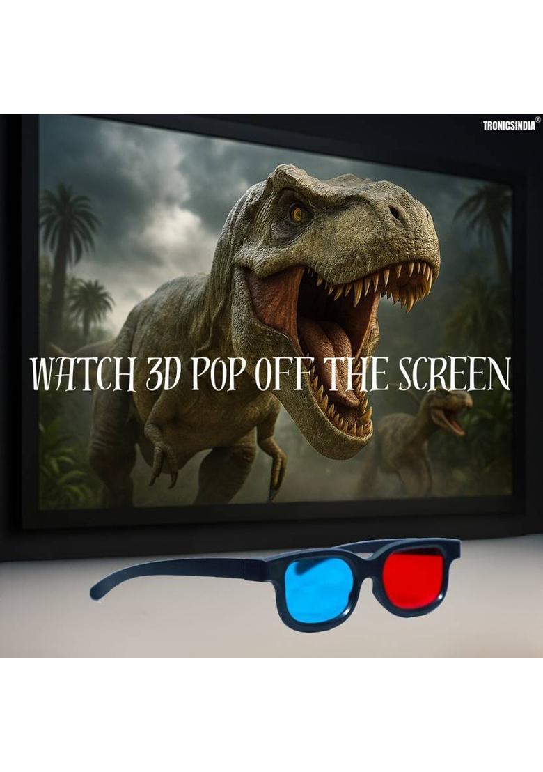 TRONICS INDIA Anaglyph Red Cyan 3D Glass RC-03-2pcs Video Glasses&nbsp;&nbsp;(MULTICOLOR WITH FREE 3D BOOKLET) - Indya