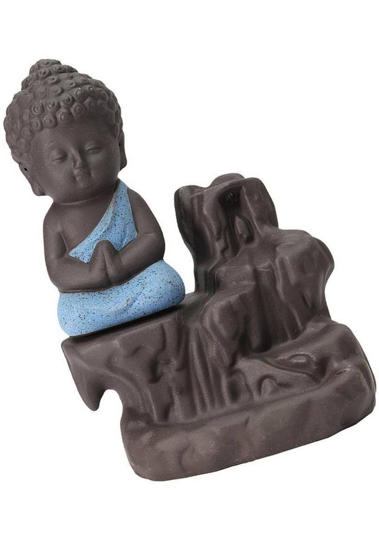 eCraftIndia MSBIH101_BL_B Polyresin Incense Holder Set&nbsp;&nbsp;(Blue) - Indya