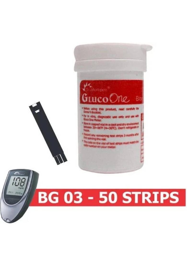 Dr. Morepen ONE BG-03 50 STRIP PACK OF 1 50 Glucometer Strips - Indya