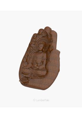 Lumbertale Buddha spiritual 3D Wooden Art crafted wall hanging sculpture for home decor Decorative Showpiece - 27.94 cm&nbsp;&nbsp;(Wood, Brown)