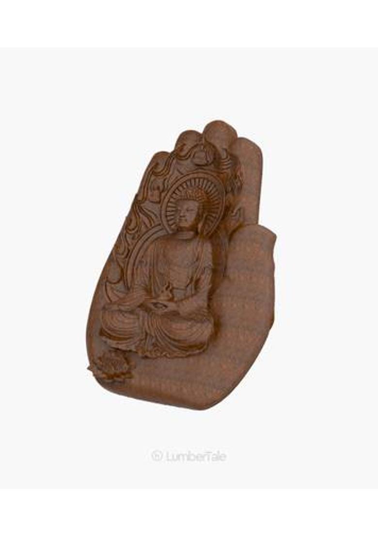 Lumbertale Buddha spiritual 3D Wooden Art crafted wall hanging sculpture for home decor Decorative Showpiece - 27.94 cm&nbsp;&nbsp;(Wood, Brown) - Indya