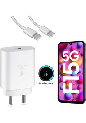 MAK 25 W Quick Charge 3.1 A Wall Charger for Mobile with Detachable Cable&nbsp;&nbsp;(White Superfast Charger Compatible for Samsung Galaxy F15 5g Charger Adapter)