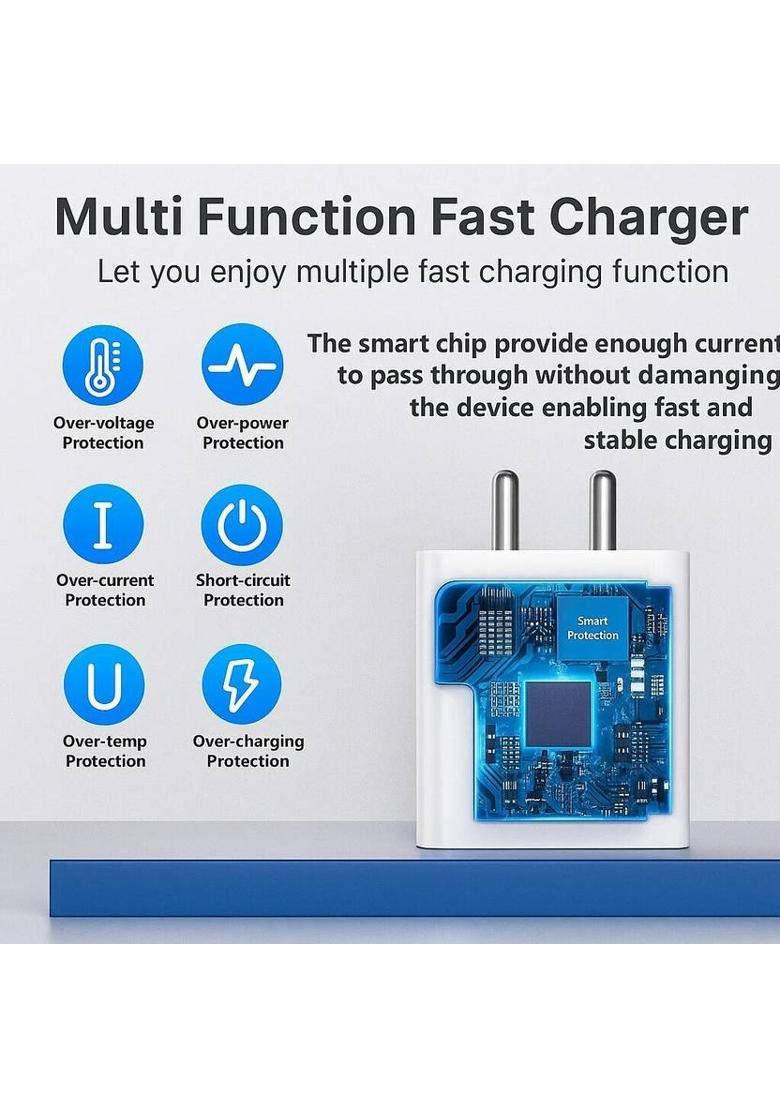 SB 44 W 4 A Wall Charger for Mobile with Detachable Cable&nbsp;&nbsp;(support FLASH 2.0 only supported device, White, Cable Included) - Indya