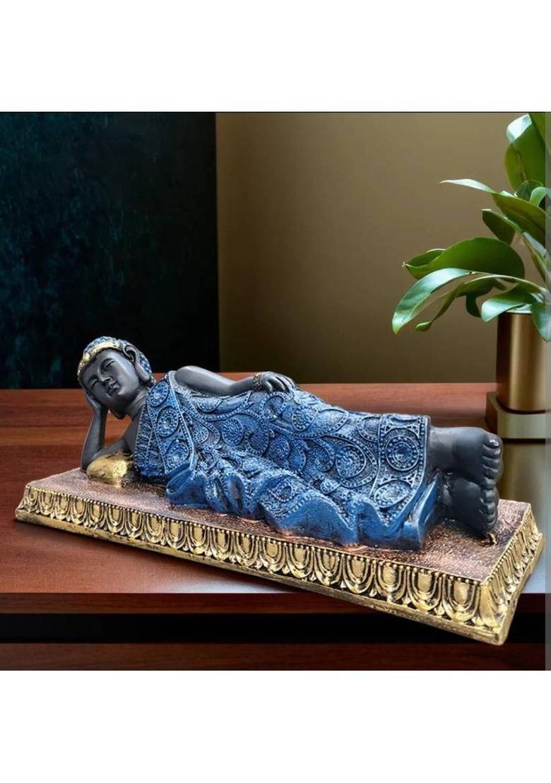 statue world Sleeping Buddha Decorative Showpiece - 13 cm&nbsp;&nbsp;(Resin, Multicolor) - Indya