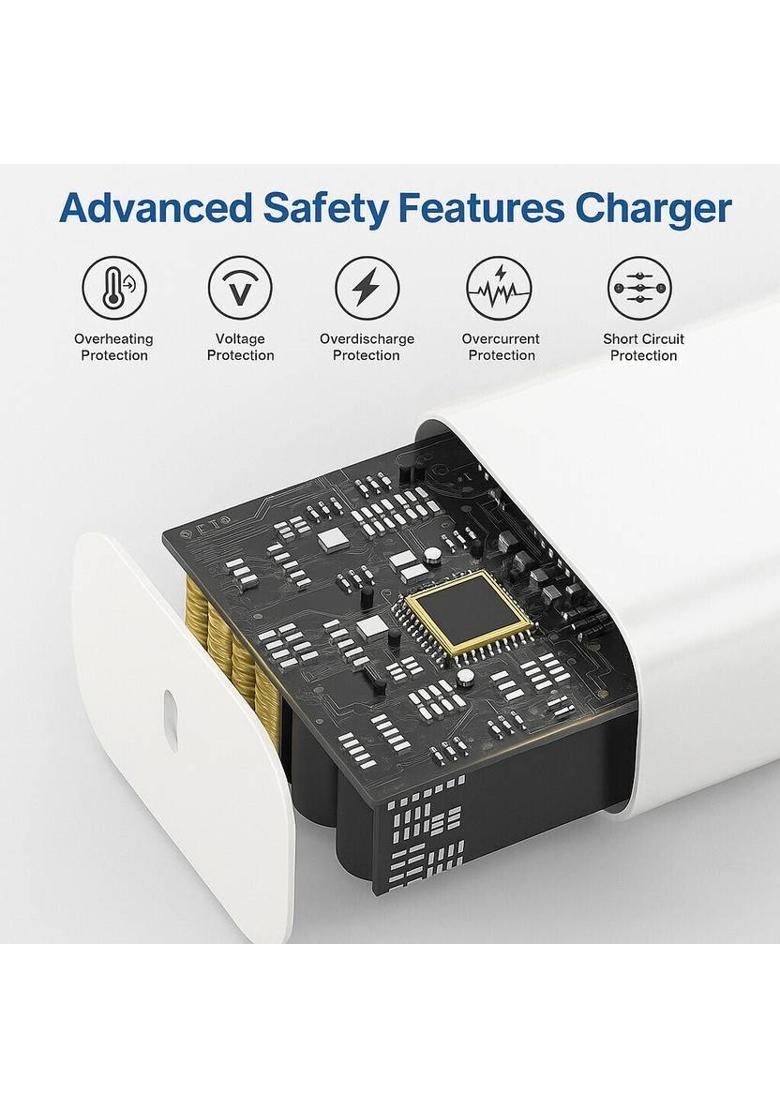 SB 25 W Quick Charge 3 A Wall Charger for Mobile with Detachable Cable&nbsp;&nbsp;(White, Super Fast Charger 25w for A15 5G & other c to c mobile) - Indya