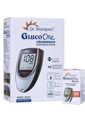 Dr. Morepen BG03 with 50 Strips (Combo Kit) Glucometer&nbsp;&nbsp;(Black & Grey)