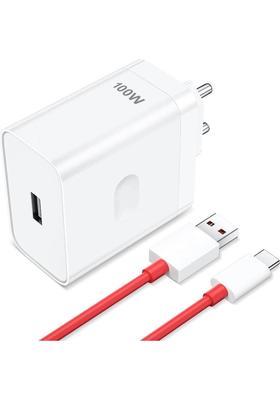 SB 100 W SuperVOOC 9 A Wall Charger for Mobile with Detachable Cable&nbsp;&nbsp;(White, Cable Included)