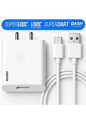 RoarX 33 W SuperVOOC 6 A Wall Charger for Mobile with Detachable Cable&nbsp;&nbsp;(White, Cable Included)