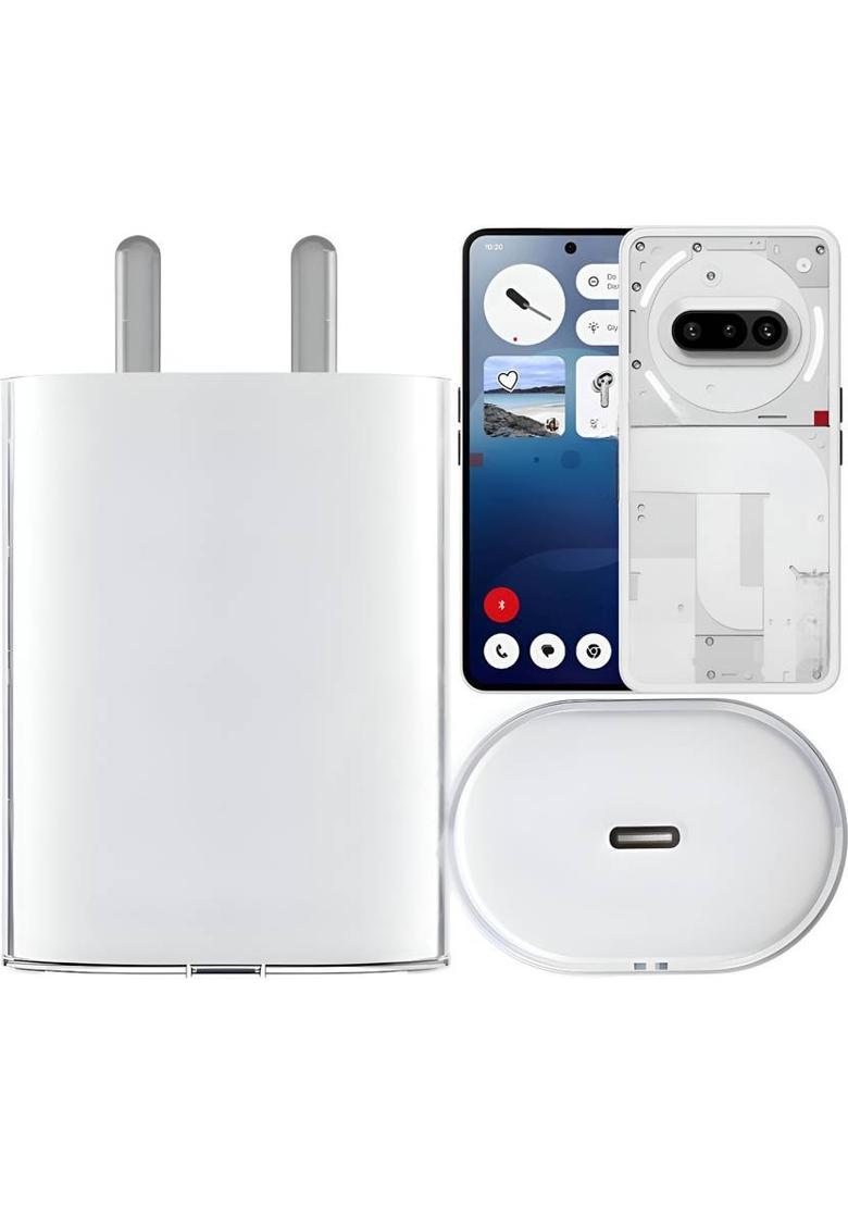 Zybux 45 W PPS 3 A Wall Charger for Mobile&nbsp;&nbsp;(For Phone 3a & 3a Pro, White) - Indya