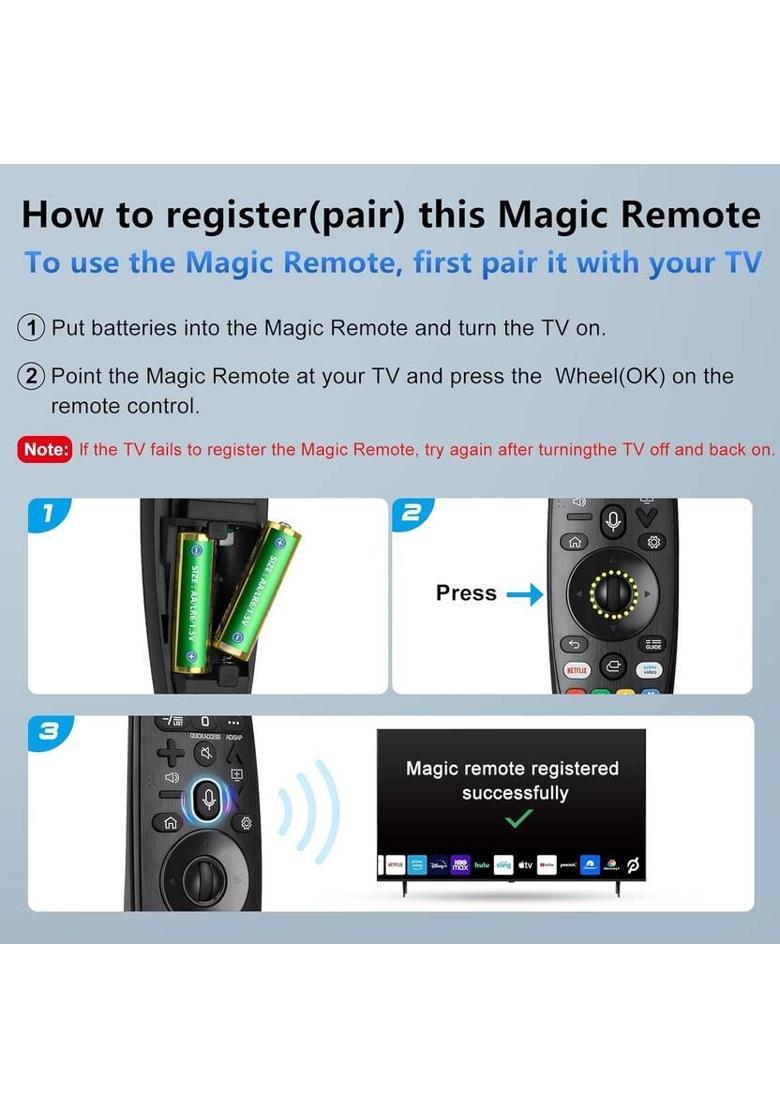 Hybite Voice Magic Remote Compatible with AKB75855501 for Smart Led Tv AN-MR20GA MR19BA MR18BA MR650A LG Magic with voice Remote Controller&nbsp;&nbsp;(Black) - Indya