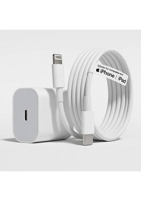 SB 20 W Quick Charge 3 A Wall Charger for Mobile with Detachable Cable&nbsp;&nbsp;(White, Cable Included)