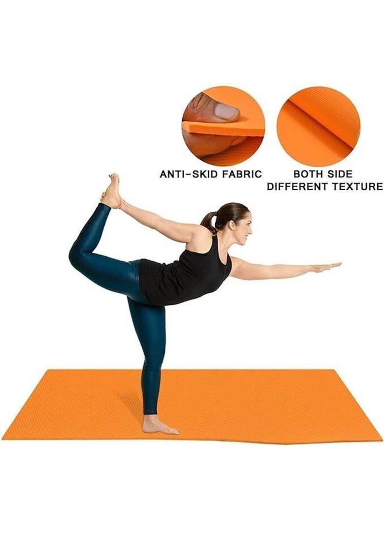 KiaraHome EcoFriendly Anti-Slip Yoga Mat for Workout Exercise Gym & Yoga for Men & Women Orange 4 mm Yoga Mat - Indya