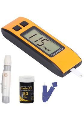 Control D Orange 50 Strips & Glucometer&nbsp;&nbsp;(Orange, Black)
