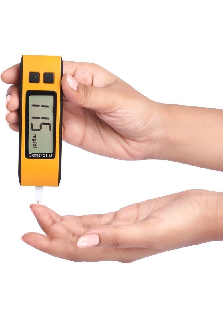Control D Orange 50 Strips & Glucometer&nbsp;&nbsp;(Orange, Black) - Indya