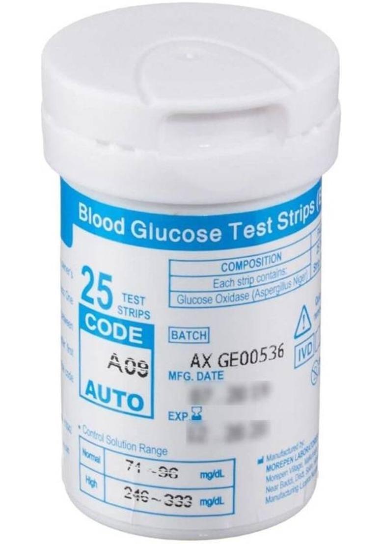 Dr. Morepen BG03 25 strips 25 Glucometer Strips - Indya
