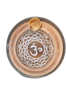 BHAVIKADECOR Wooden Handicraft Om Design Incense Stick Holder Wooden Incense Holder&nbsp;&nbsp;(Brown)