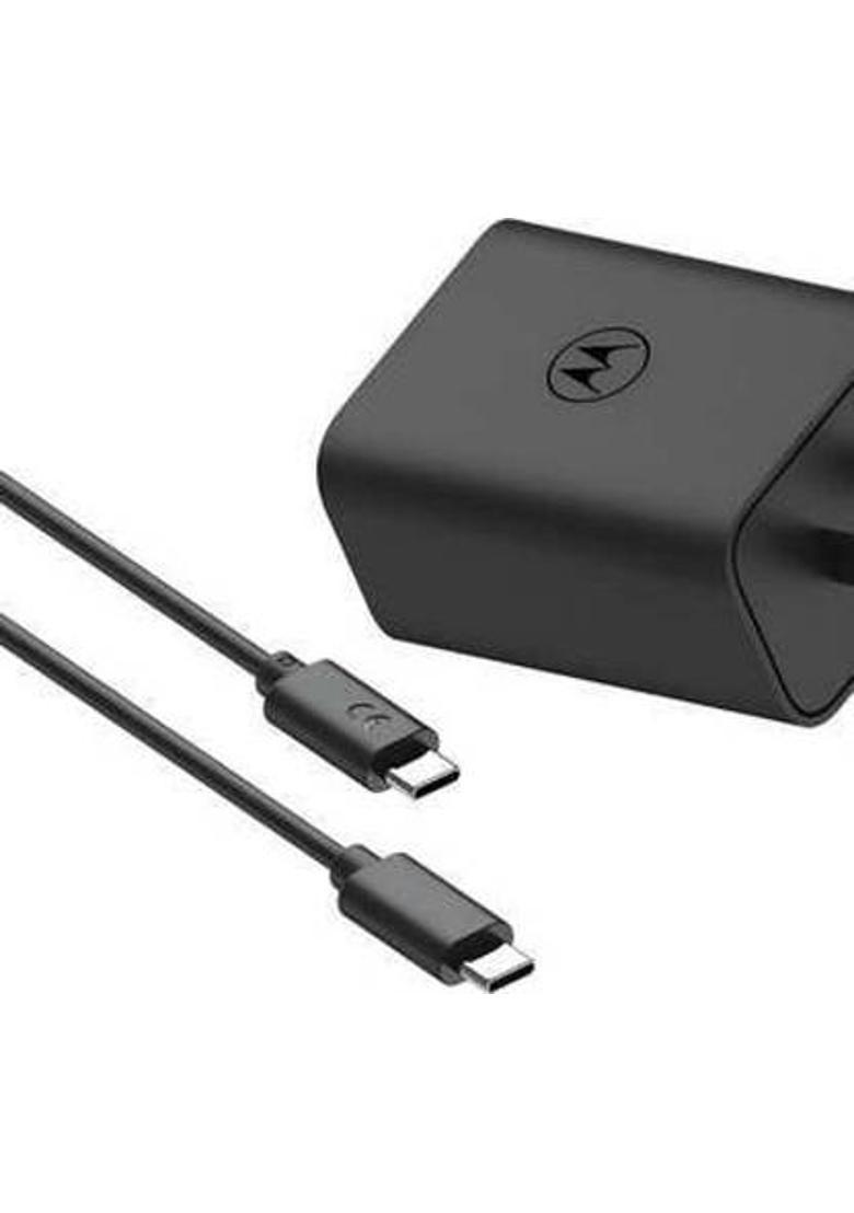 flycat 68 W TurboPower 3.0 5 A Wall Charger for Mobile with Detachable Cable&nbsp;&nbsp;(PD 68W FOR Motorla Edge+ (2022/2023)/ Edge 50 Pro / Edge 50 Fusion, Black, Cable Included) - Indya
