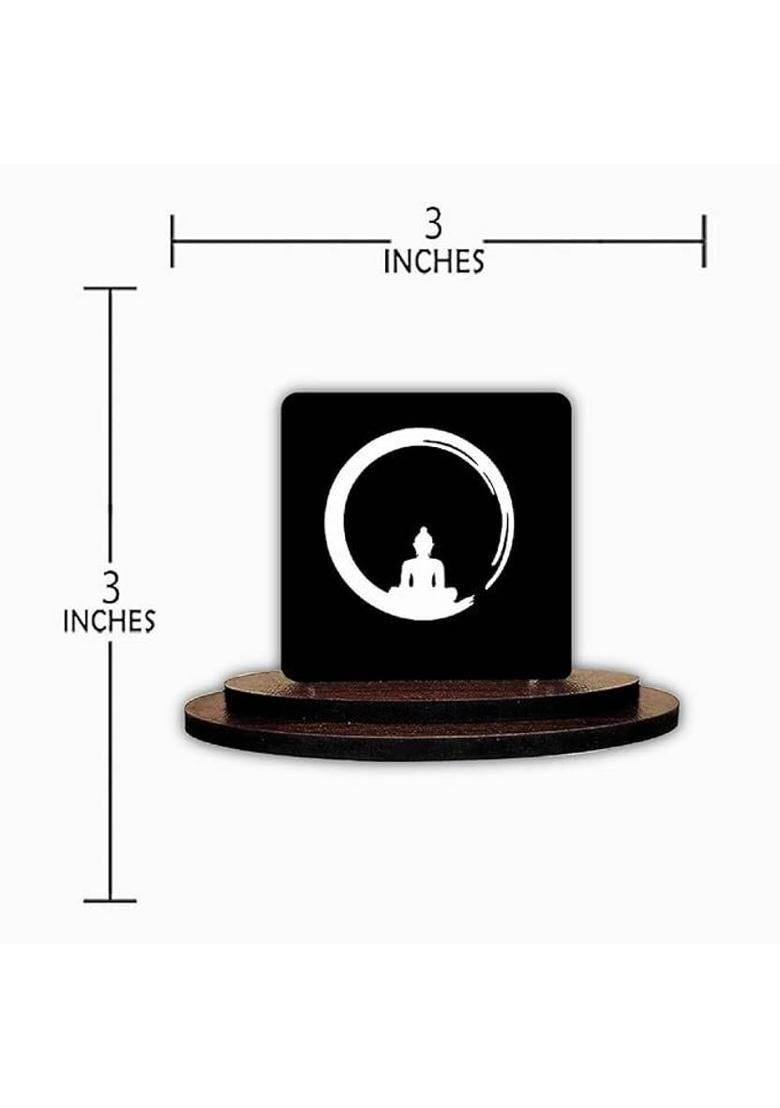 IDOLCRAFT Blessing Buddha | Multi-Use Figurine for Vehicle & Home Temple Decorative Showpiece - 7.5 cm&nbsp;&nbsp;(Wood, Multicolor) - Indya