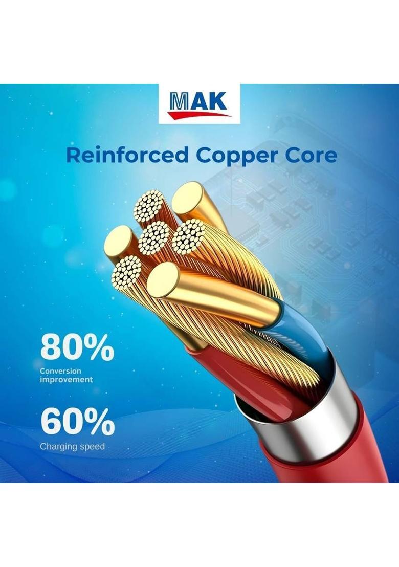 MAK 33 W SuperVOOC 6 A Wall Charger for Mobile with Detachable Cable&nbsp;&nbsp;(White, Cable Included) - Indya