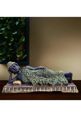 KALKAS ENTERPRISES Sleeping Buddha Decorative Showpiece - 13 cm&nbsp;&nbsp;(Resin, Multicolor)