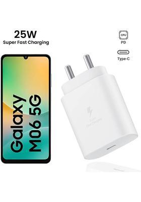 MAK 25 W Supercharge 3 A Wall Charger for Mobile&nbsp;&nbsp;(White Super fast Charger Compatible for Samsung Galaxy M06 5g Charger Adapter)