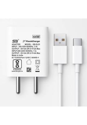 SB 44 W 4 A Wall Charger for Mobile with Detachable Cable&nbsp;&nbsp;(support FLASH 2.0 only supported device, White, Cable Included)
