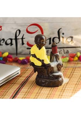 eCraftIndia Polyresin Incense Holder&nbsp;&nbsp;(Yellow)