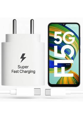 RoarX 25 W PD 3 A Wall Charger for Mobile with Detachable Cable&nbsp;&nbsp;(White, Fast Charger for Samsung Galaxy F15 5g Charger Adapter, Cable Included)