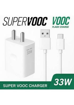 CLAT 33 W VOOC 6 A Wall Charger for Mobile with Detachable Cable&nbsp;&nbsp;(White, Cable Included)