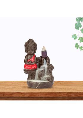SD Crafts SD Crafts Buddha Idol Incense Backflow Fountain Cone Incense Holder Decorative Showpiece - 10 cm&nbsp;&nbsp;(Polyresin, Multicolor)