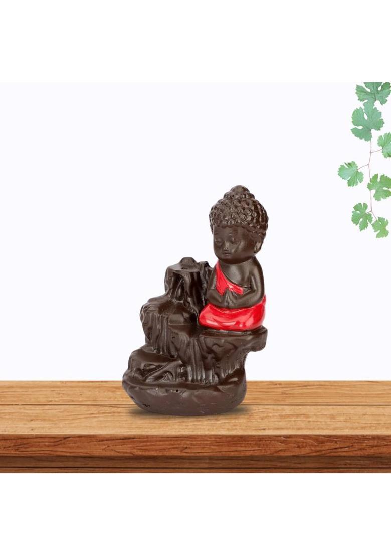 SD Crafts SD Crafts Buddha Idol Incense Backflow Fountain Cone Incense Holder Decorative Showpiece - 10 cm&nbsp;&nbsp;(Polyresin, Multicolor) - Indya