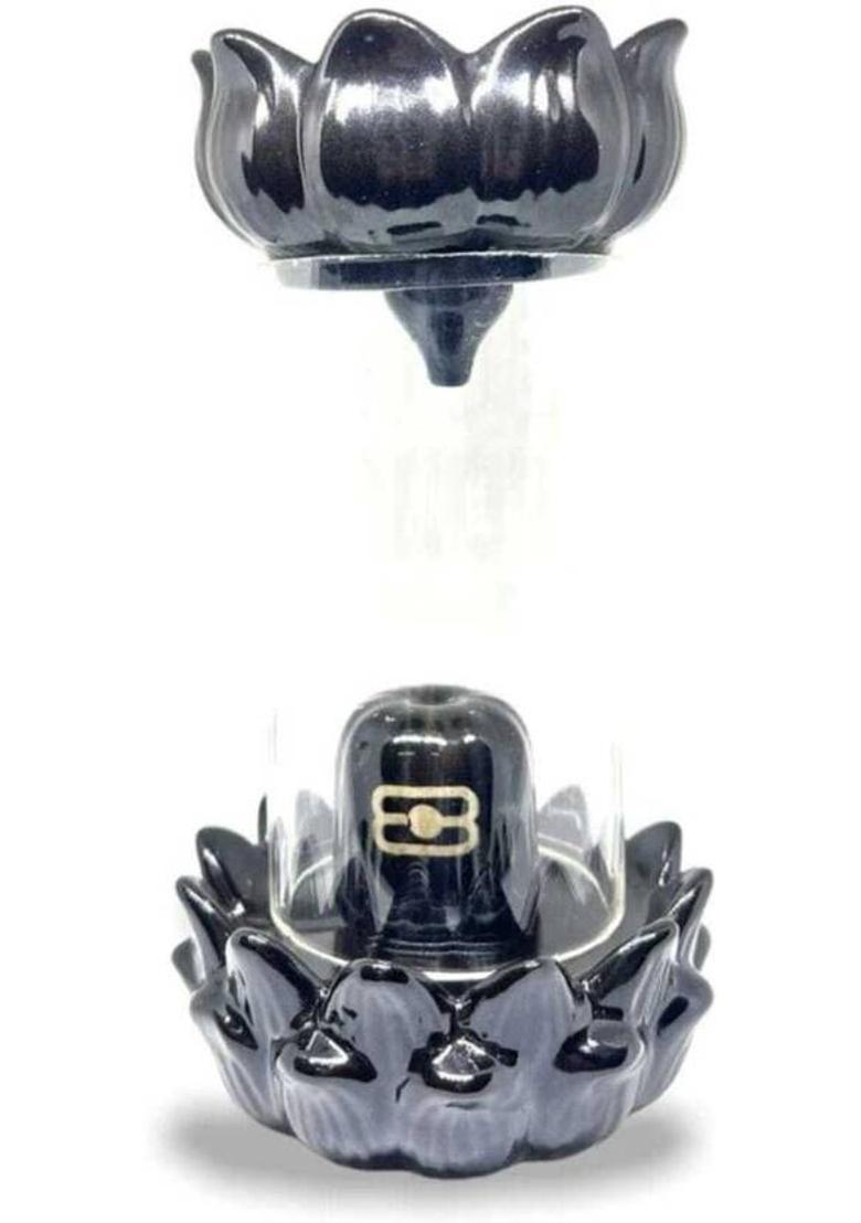 KLASSYWORLD Shiv Ji Incense Burner with 10 Back Flow Incense Cones Decorative Showpiece - 22 cm&nbsp;&nbsp;(Ceramic, Black, Blue) - Indya