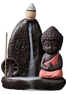 AROHI ENTERPRISES Meditating lord Buddha Smoke Backflow Cone Incense Holder Polyresin Incense Holder&nbsp;&nbsp;(Brown)
