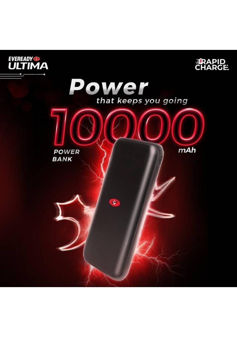 EVEREADY 10000 mAh Power Bank&nbsp;&nbsp;(Black, Lithium-ion, for Mobile) - Indya