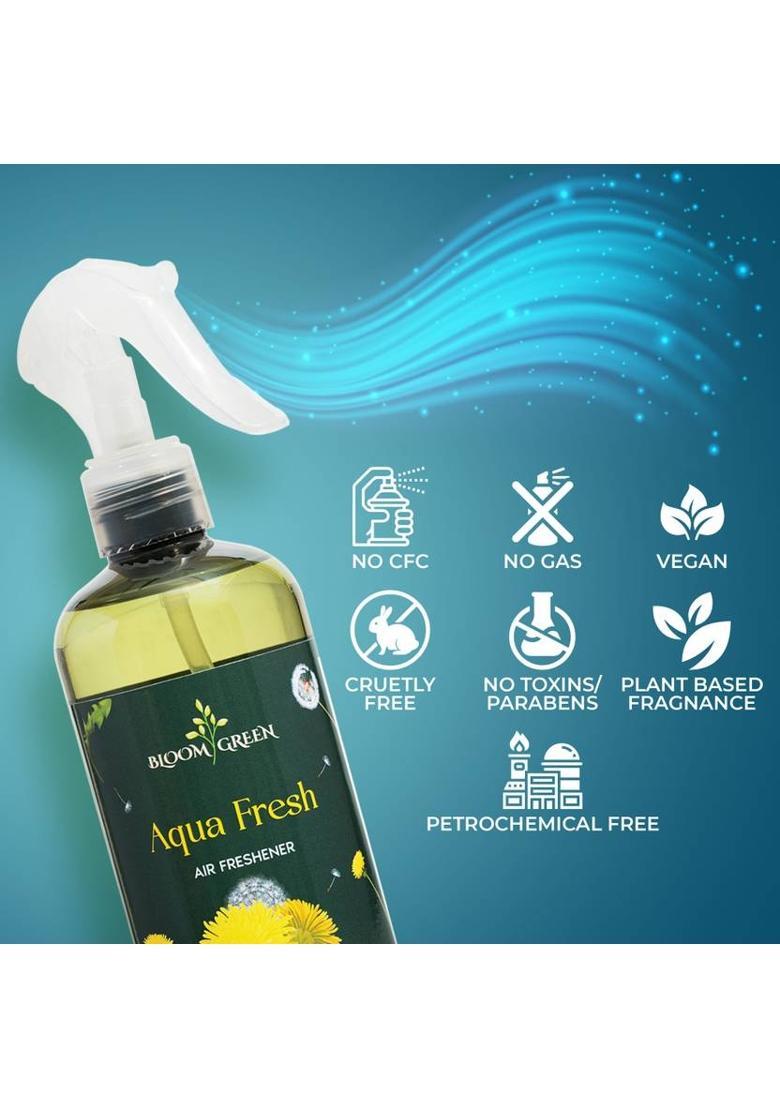 Bloom Green AQUA FRESH Spray Temple Room Air Freshener AQUA FRESH Your Room Office Bathroom PK 2&nbsp;&nbsp;(2 x 300 ml) - Indya