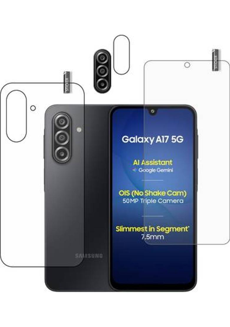 GARUDA GLASS Front and Back Tempered Glass for Samsung Galaxy A17 5G With Camera Lens&nbsp;&nbsp;(Pack of 3) - Indya