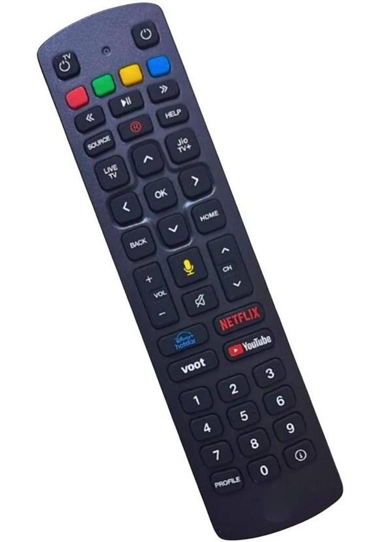 Hybite Bluetooth Remote Control Compatible for Settop Box with Voice Function (Please Match The Image with Your Old Remote) jio Remote Controller&nbsp;&nbsp;(Black) - Indya