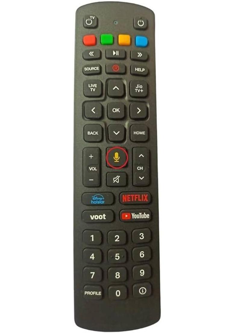 Hybite Bluetooth Remote Control Compatible for Settop Box with Voice Function (Please Match The Image with Your Old Remote) jio Remote Controller&nbsp;&nbsp;(Black) - Indya