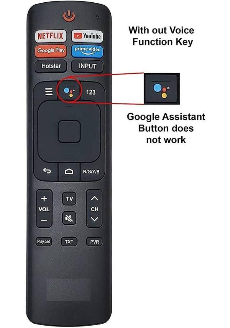 Hybite VU Remote Compatible for 4K Ultra HD Smart LED TV (Without Voice Function) Vu Remote Controller&nbsp;&nbsp;(Black) - Indya