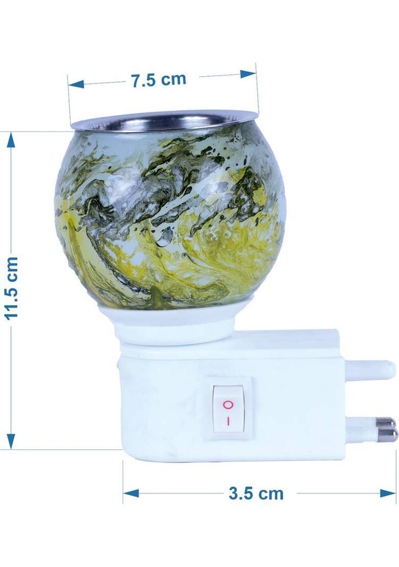 Mohit Enterprises Electric Kapoor Dani Camphor Diffuser Incense Burner with Night Lamp Ceramic, Plastic Incense Holder&nbsp;&nbsp;(Multicolor, Pack of 1) - Indya