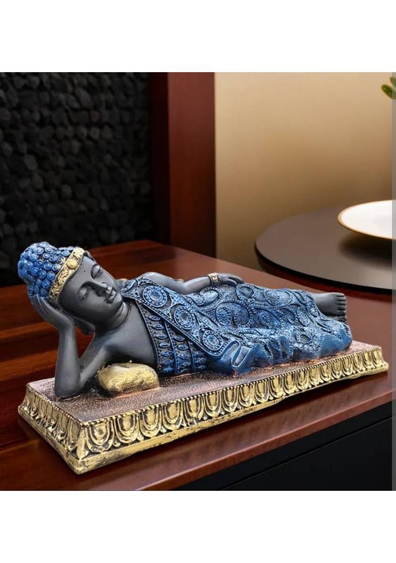ElyseeDecor Sleeping Buddha Decorative Showpiece - 13 cm&nbsp;&nbsp;(Resin, Multicolor) - Indya