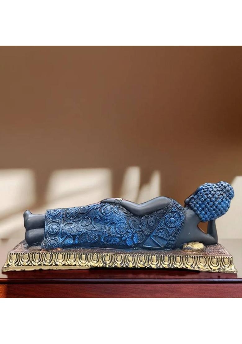 ElyseeDecor Sleeping Buddha Decorative Showpiece - 13 cm&nbsp;&nbsp;(Resin, Multicolor) - Indya