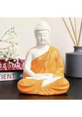 Starpion Beautiful MasterPeice Of Meditation/Dhyan Buddha Statue For Home,Office Decorative Showpiece - 14 cm&nbsp;&nbsp;(Polyresin, Orange)